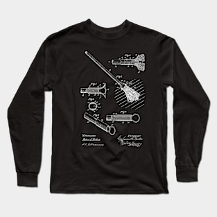 Mop Vintage Patent Hand Drawing Long Sleeve T-Shirt